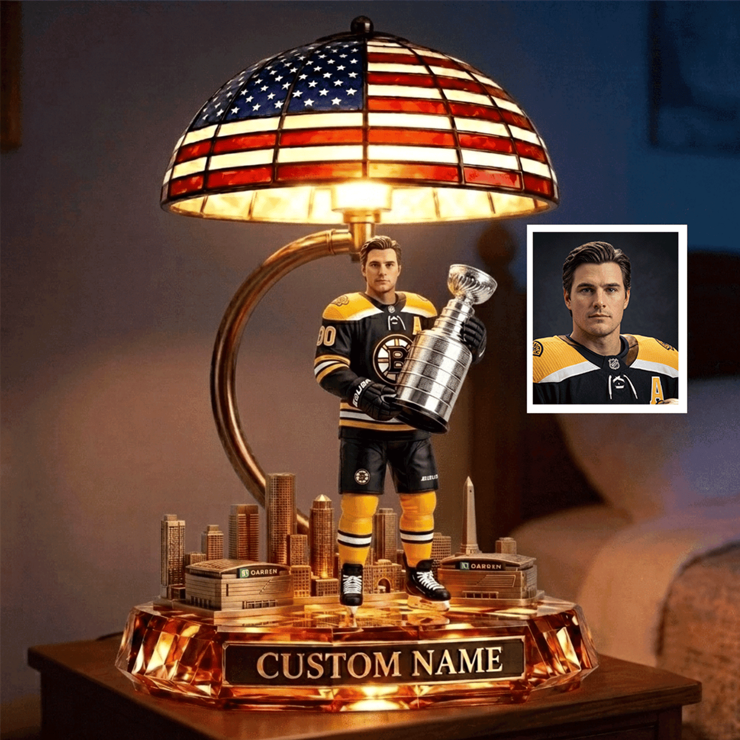 Premium NHL Hockey Player Personalized Acrylic LED Night Light V2 NMD CTKT