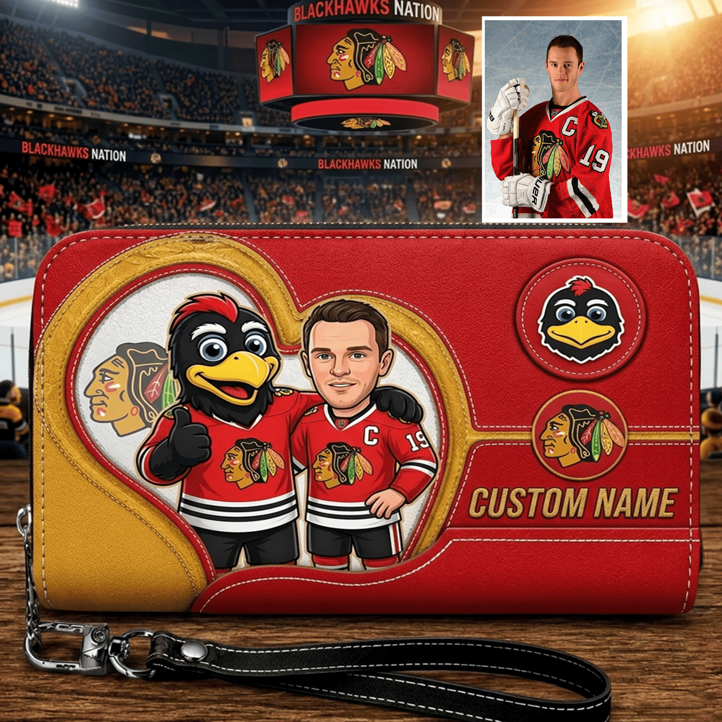 Premium NHL Personalized Leather Long Wallet NMD CTKT