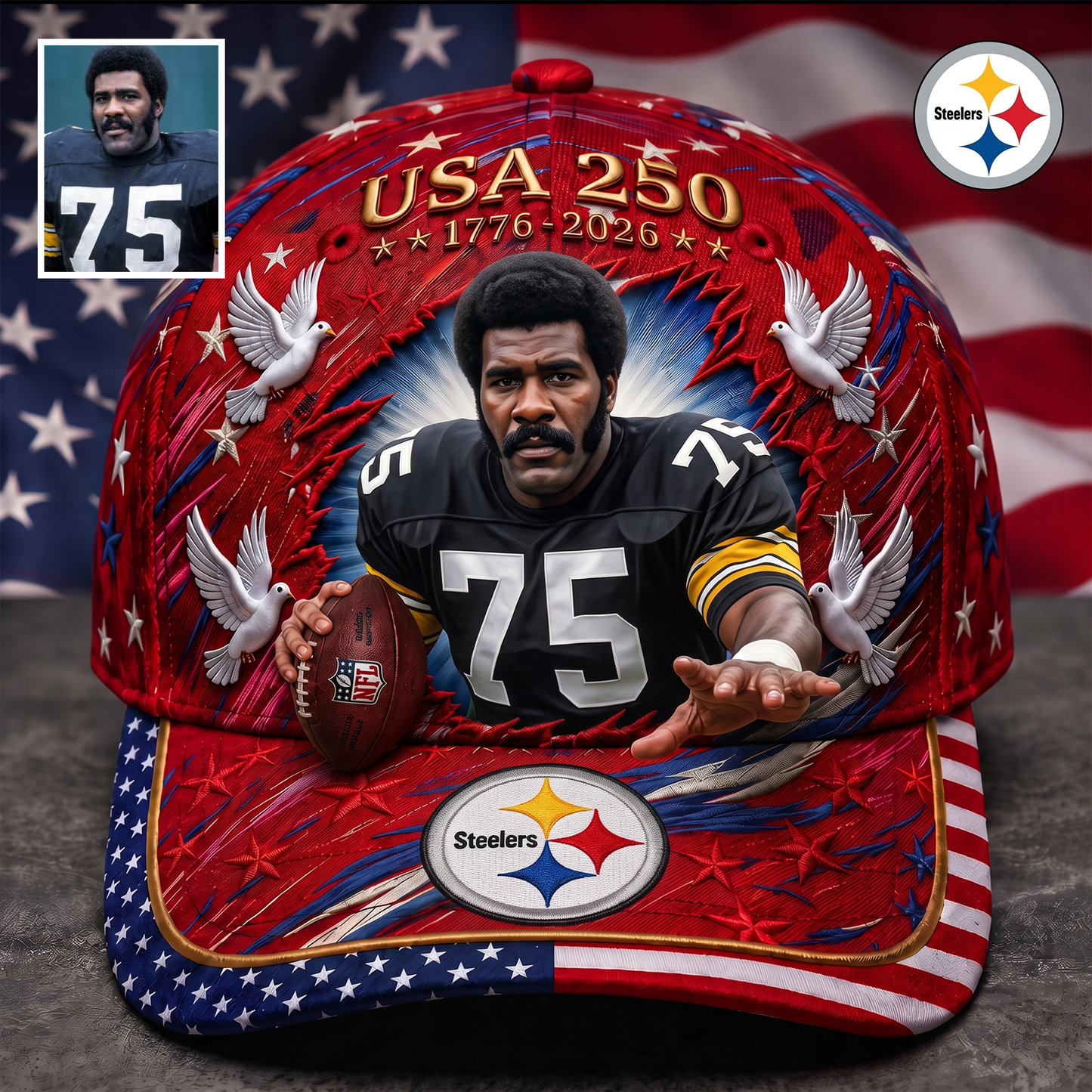 Premium NFL Personalized USA 250 Patriotic Cap NMD TTV