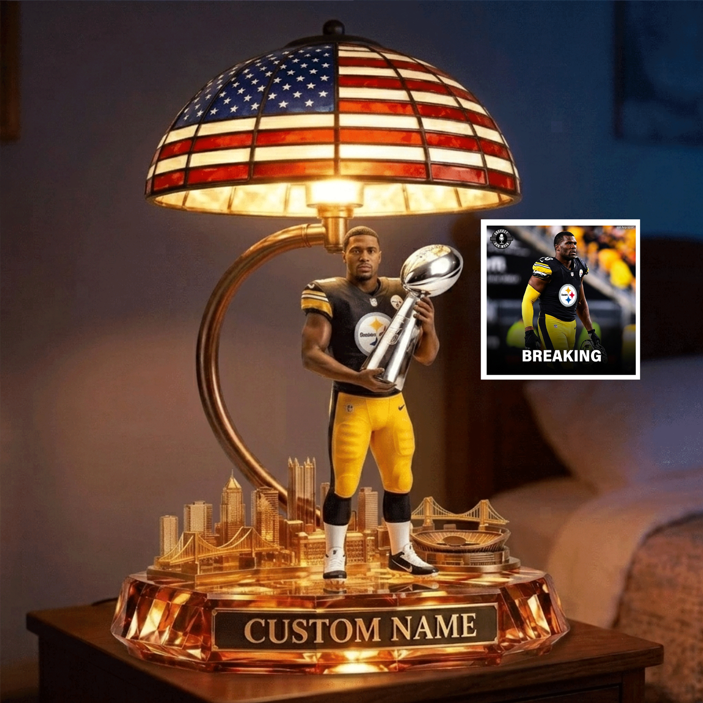 Premium NFL Football Player Personalized Acrylic LED Night Light V2 NMD CTKT