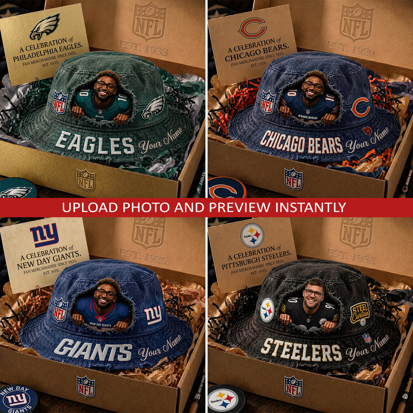 Personalized NFL Premium Bucket Hat 2506 NAK NHT
