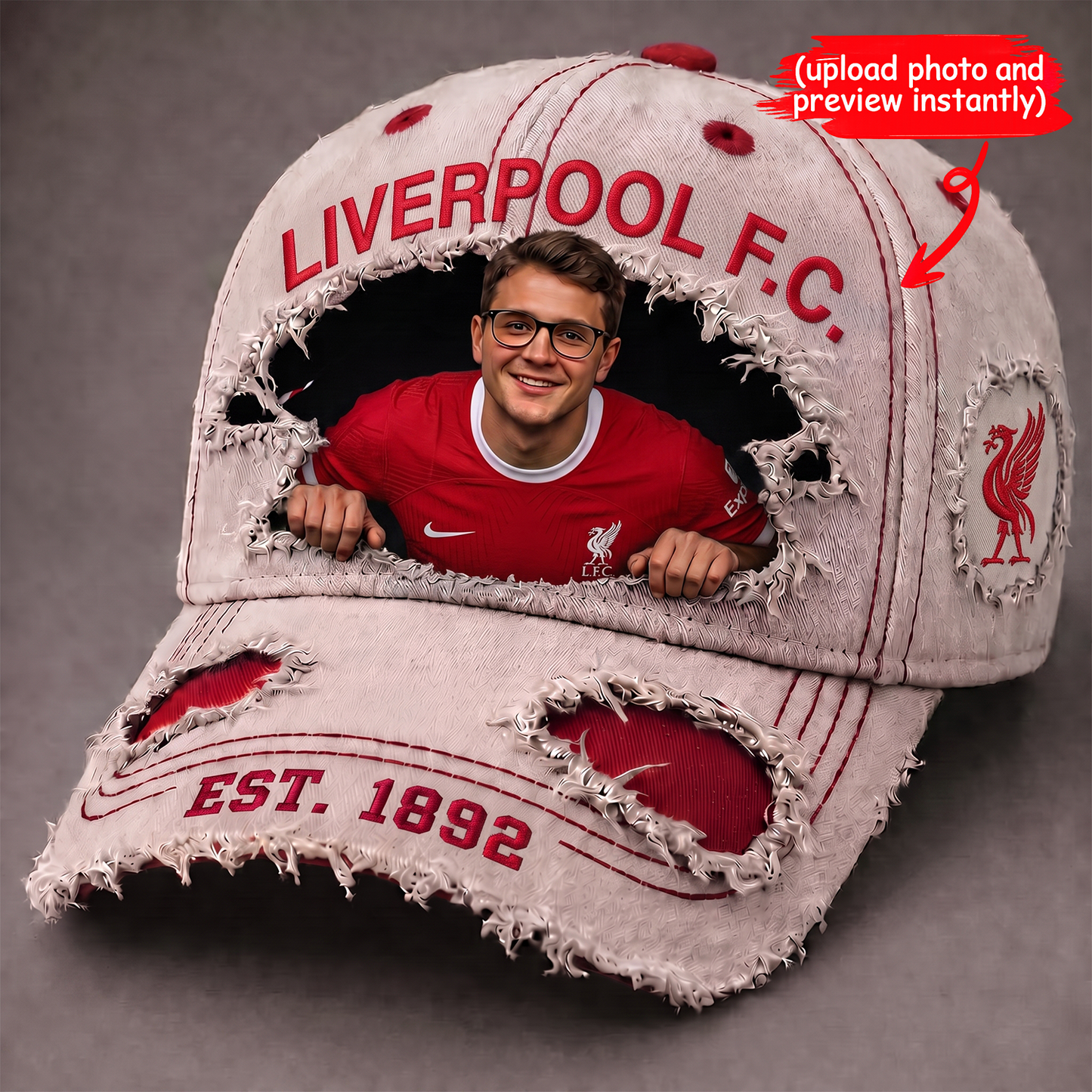 Personalized EPL Sun Hat - Custom Name & Face Gift for Football Fans 0407 NAK NHT