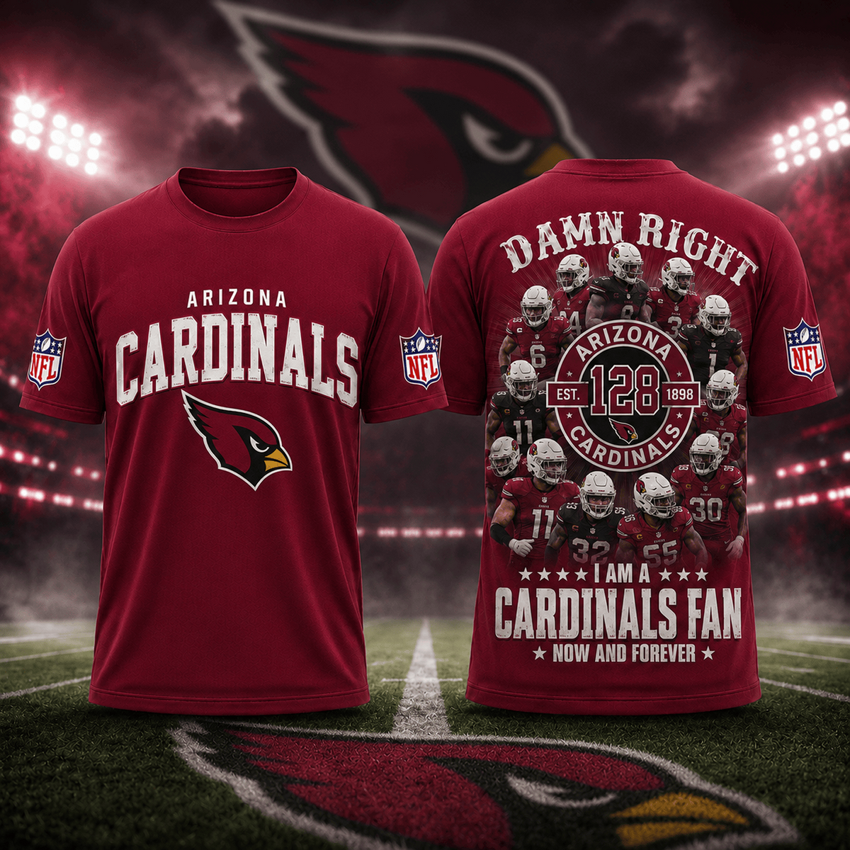 ARI x NFL Damn Right Forever Fan 3D Shirt