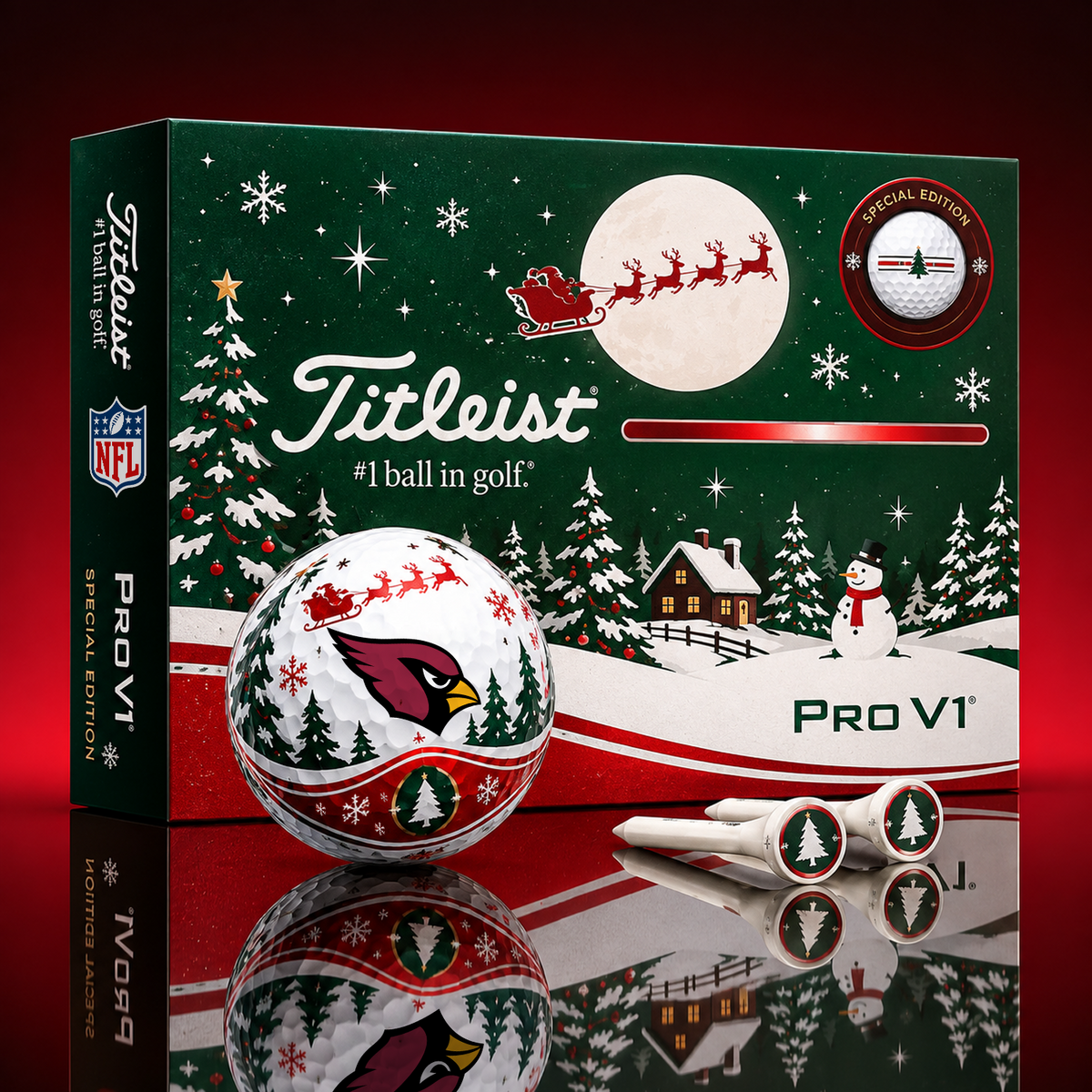 ARI x NFL PERSONALIZED GOLF BALL LIMITED EDITION CHRISTMAS V2