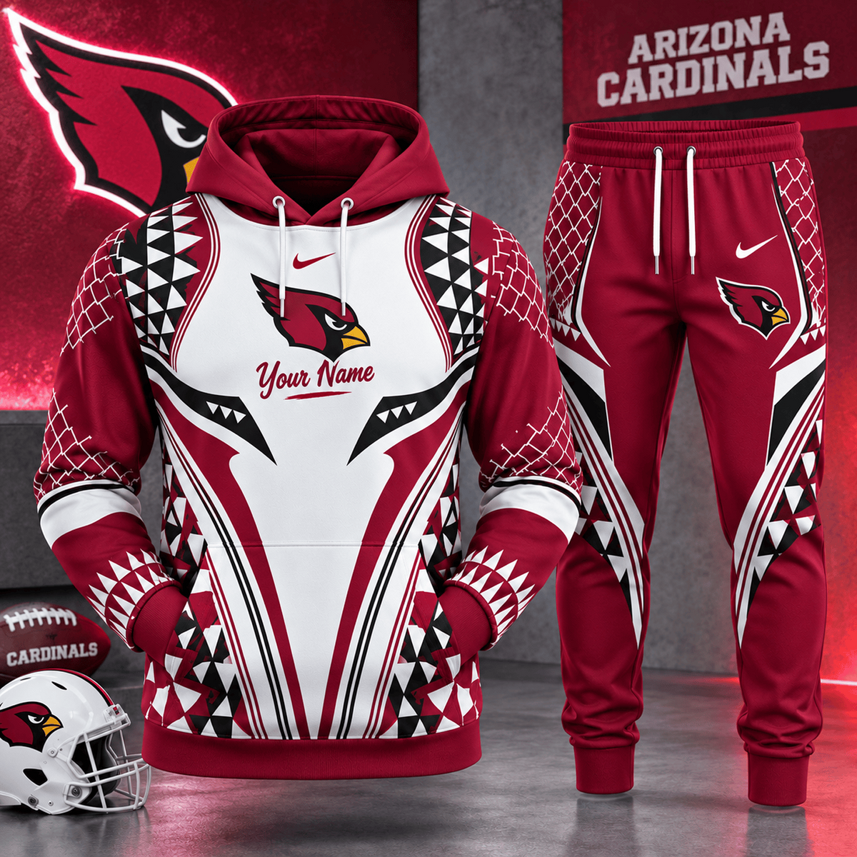 ARI x NFL Premium Football Graphic Hoodie & Jogger Set Fan Game Day Sportswear Outfit