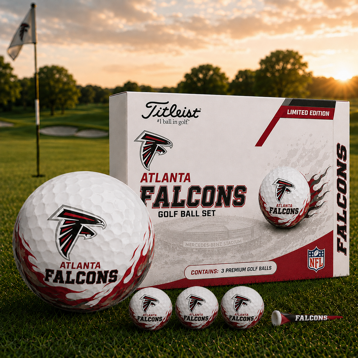 ATL x NFL Inspired Golf Ball Set 3 Premium Golf Balls