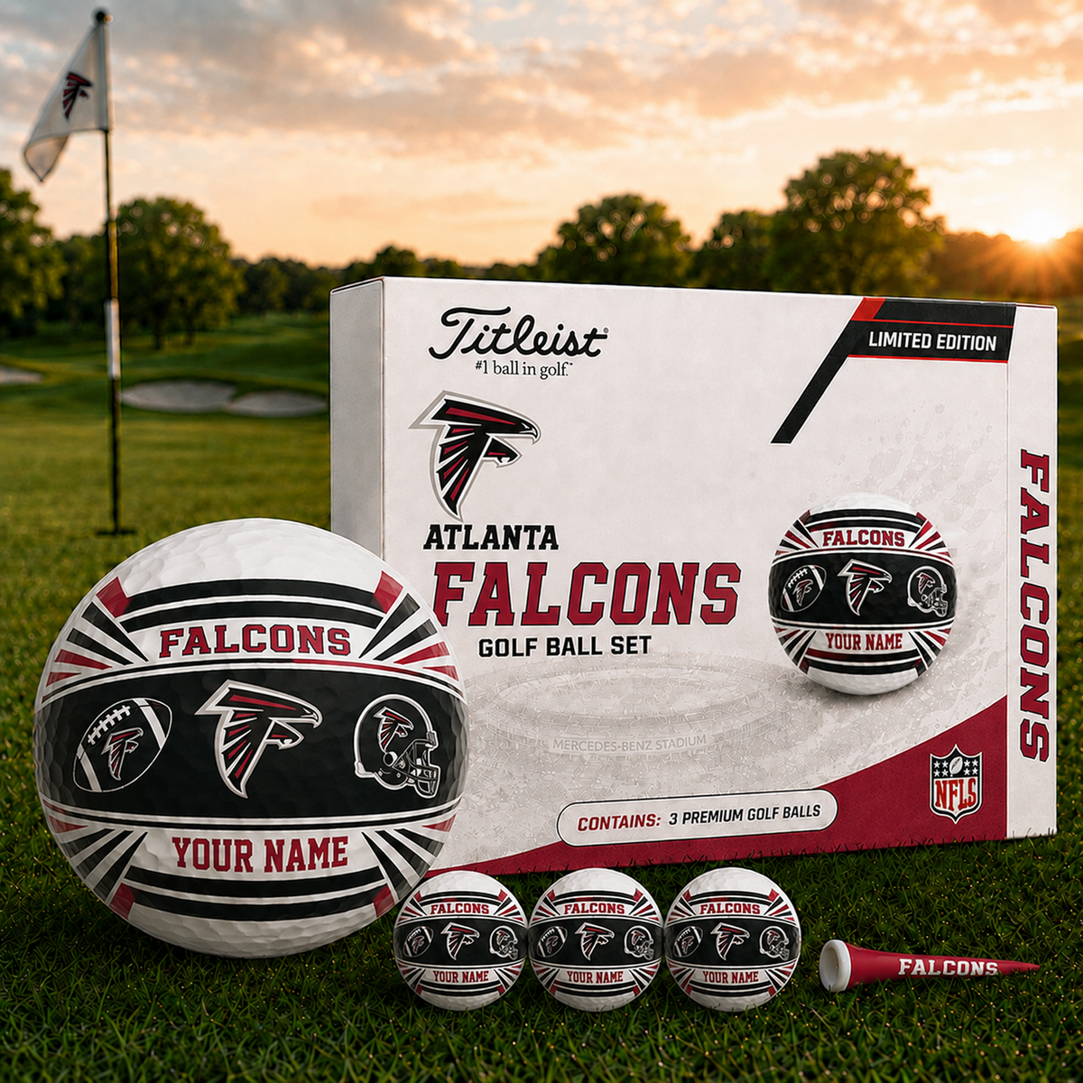 ATL x NFL Inspired Golf Ball Set 3 Premium Golf Balls V2