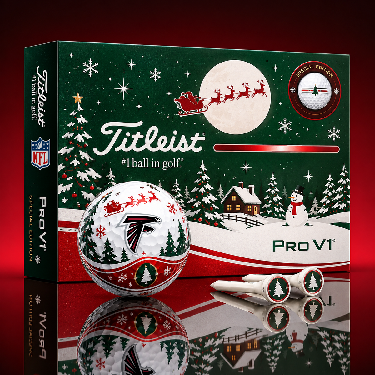 ATL x NFL PERSONALIZED GOLF BALL LIMITED EDITION CHRISTMAS V2