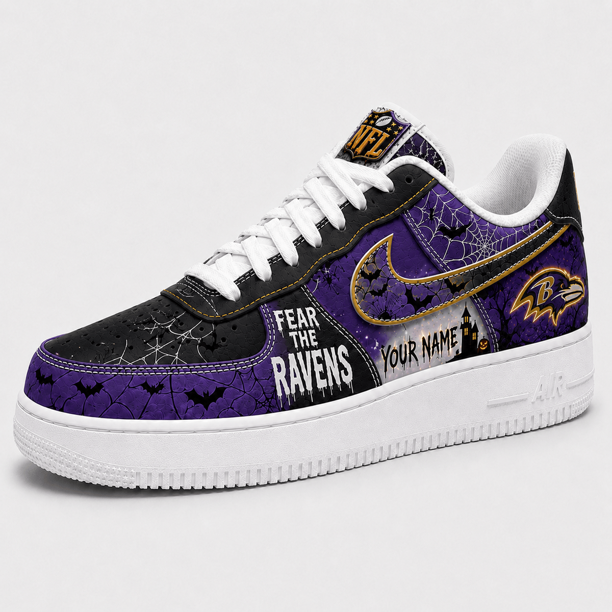 BAL x NFL Fear The Team Halloween AF1 Sneakers 1807