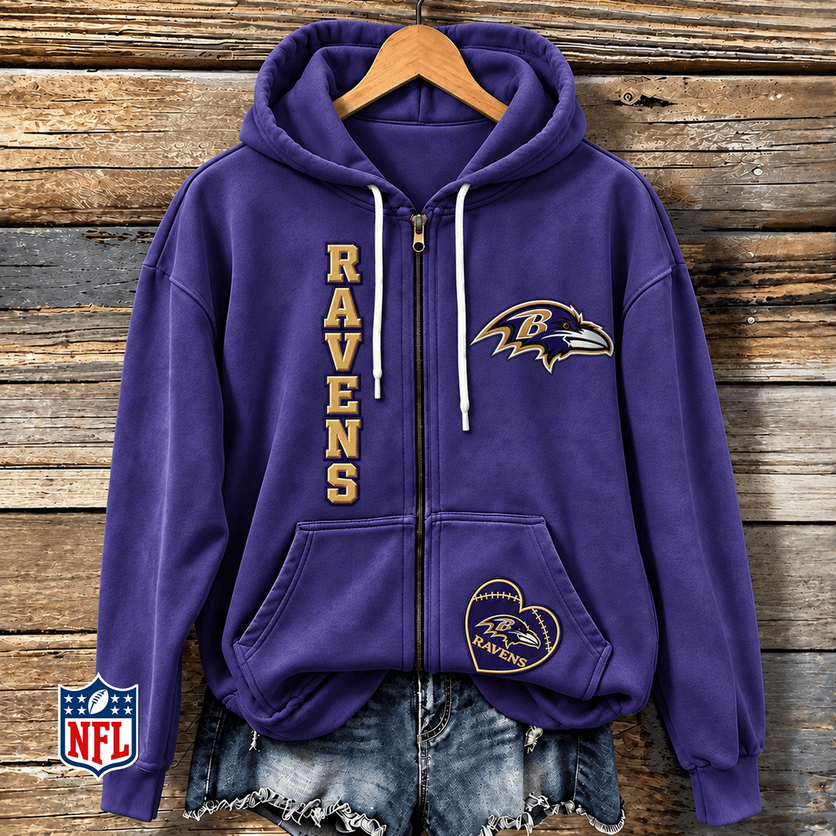 BAL x NFL Full-Zip Fleece Hoodie