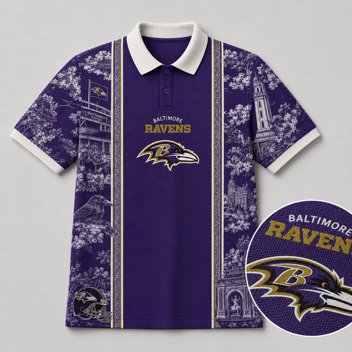 BAL x NFL Heritage Cityscape Polo Shirt for Loyal Fans