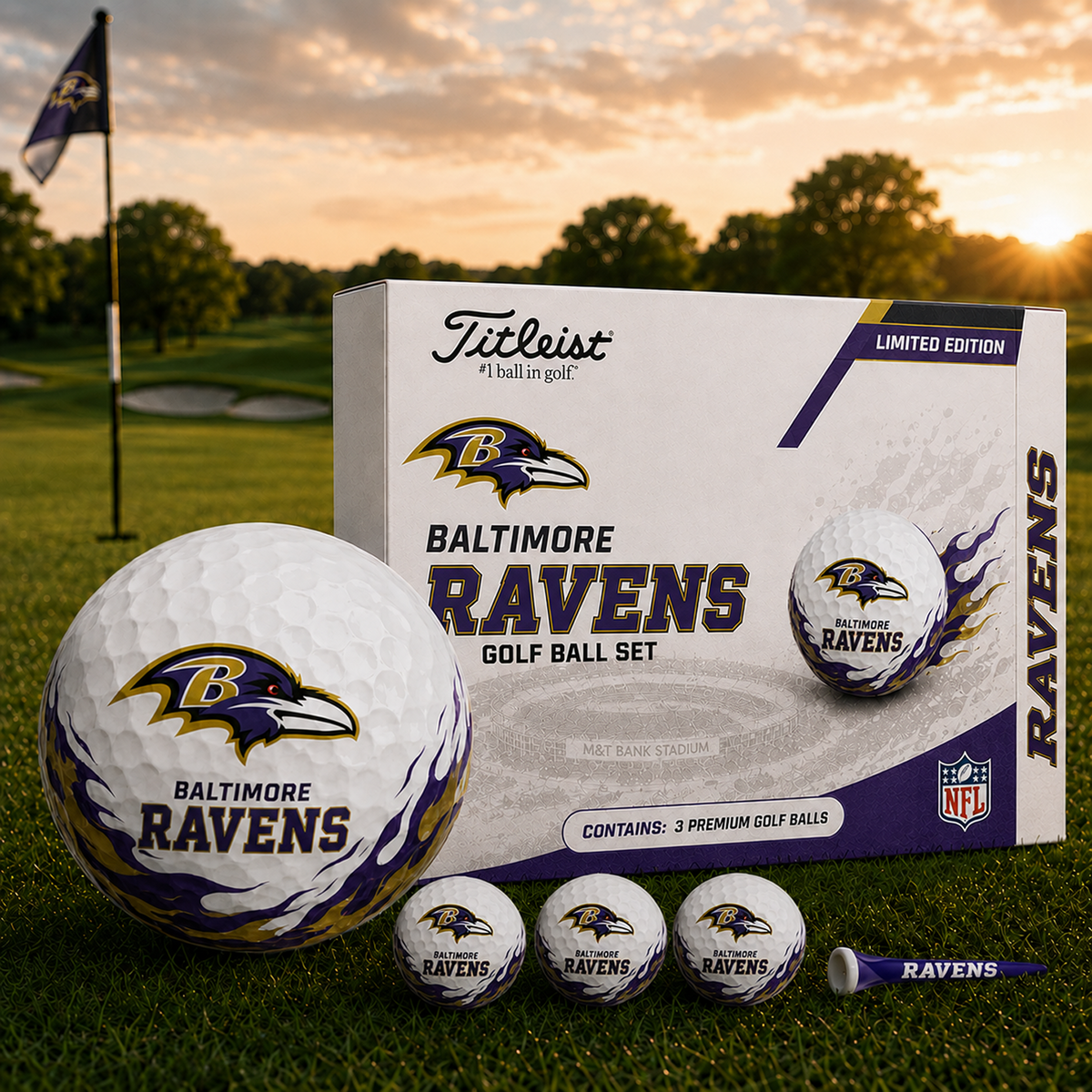 BAL x NFL Inspired Golf Ball Set 3 Premium Golf Balls