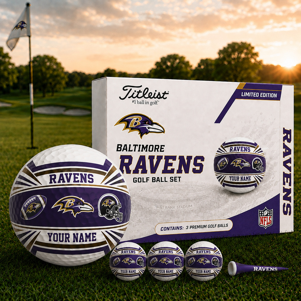 BAL x NFL Inspired Golf Ball Set 3 Premium Golf Balls V2