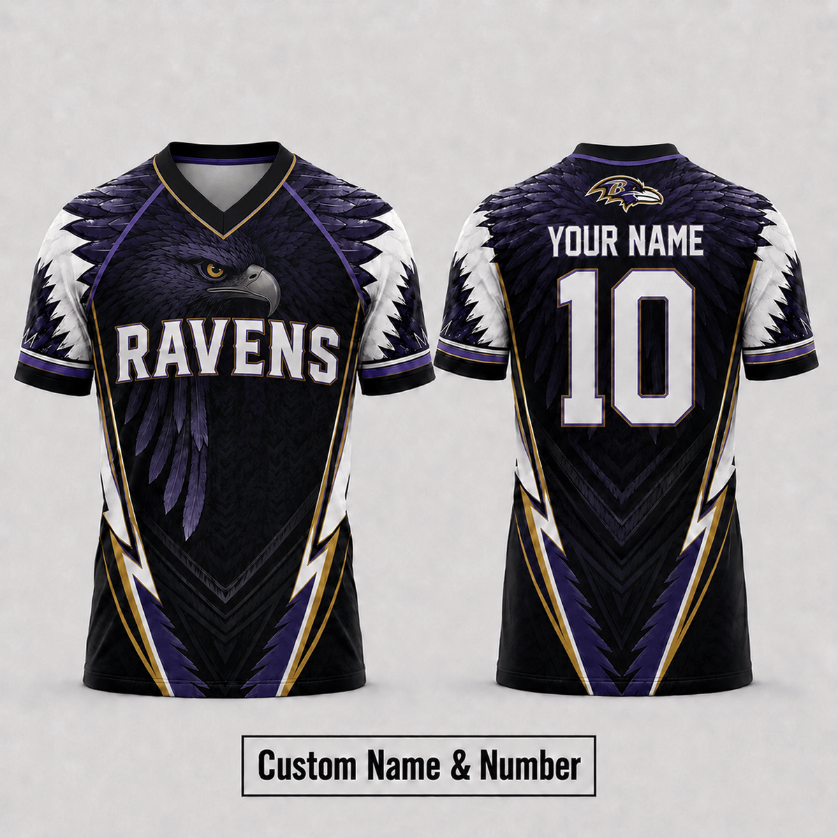 BAL x NFL Premium Custom Name And Number Jersey For Fierce Football Fans