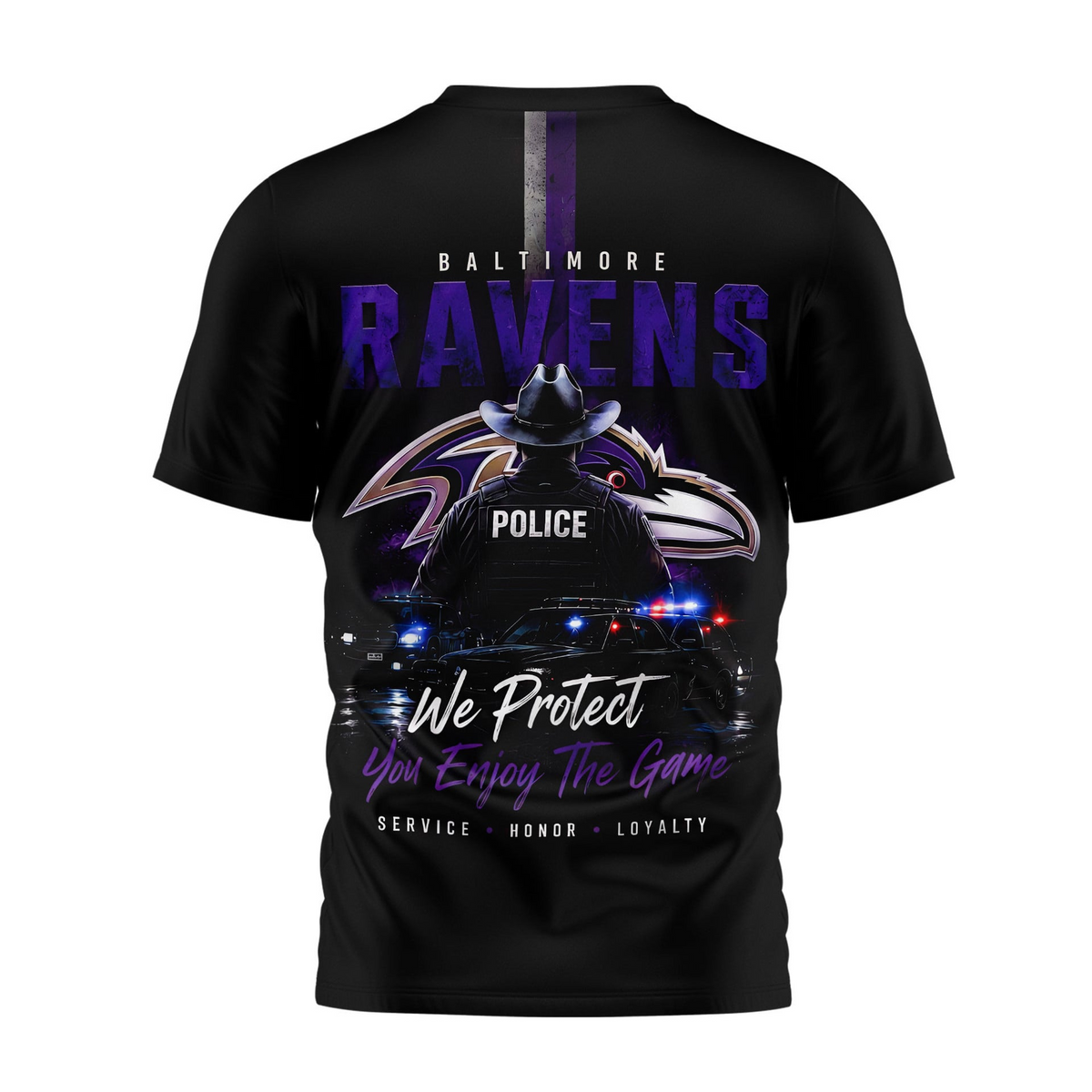 BAL x NFL Premium Police Tribute Team 3D Shirt