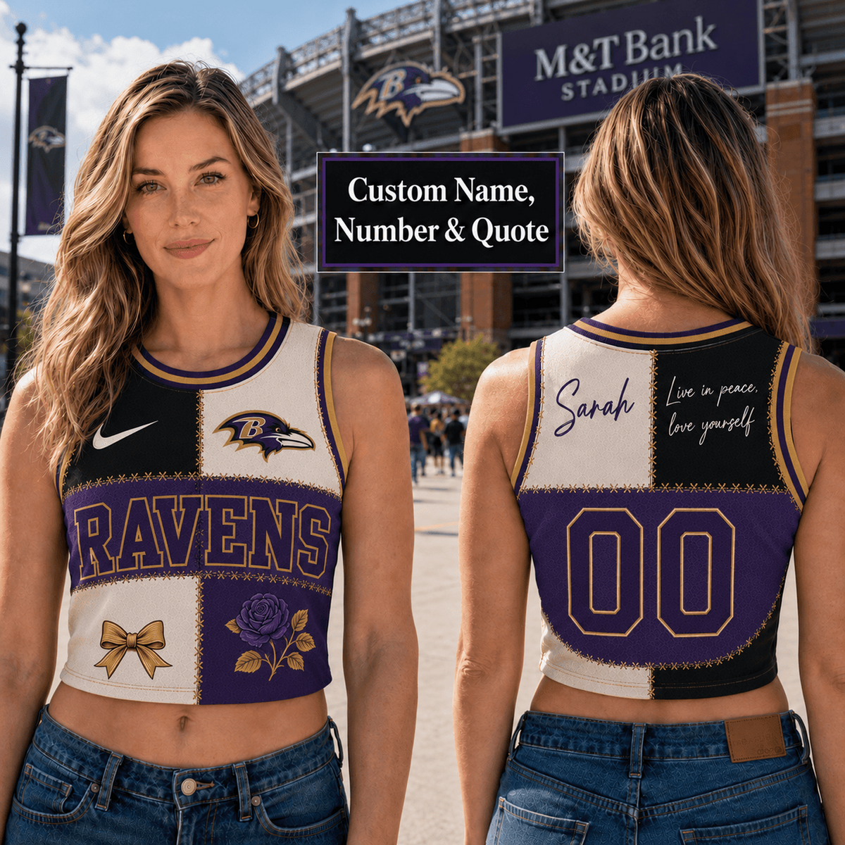 BAL x NFL Premium Women Croptop Tank Top