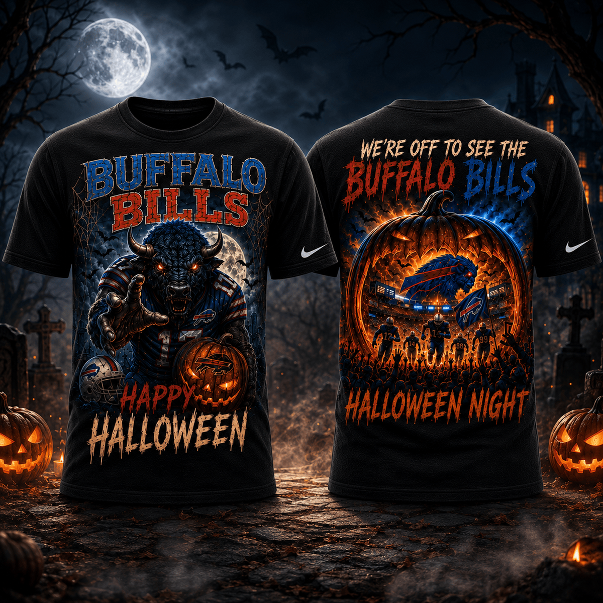 BUF x NFL Halloween Game Day 3D Shirt