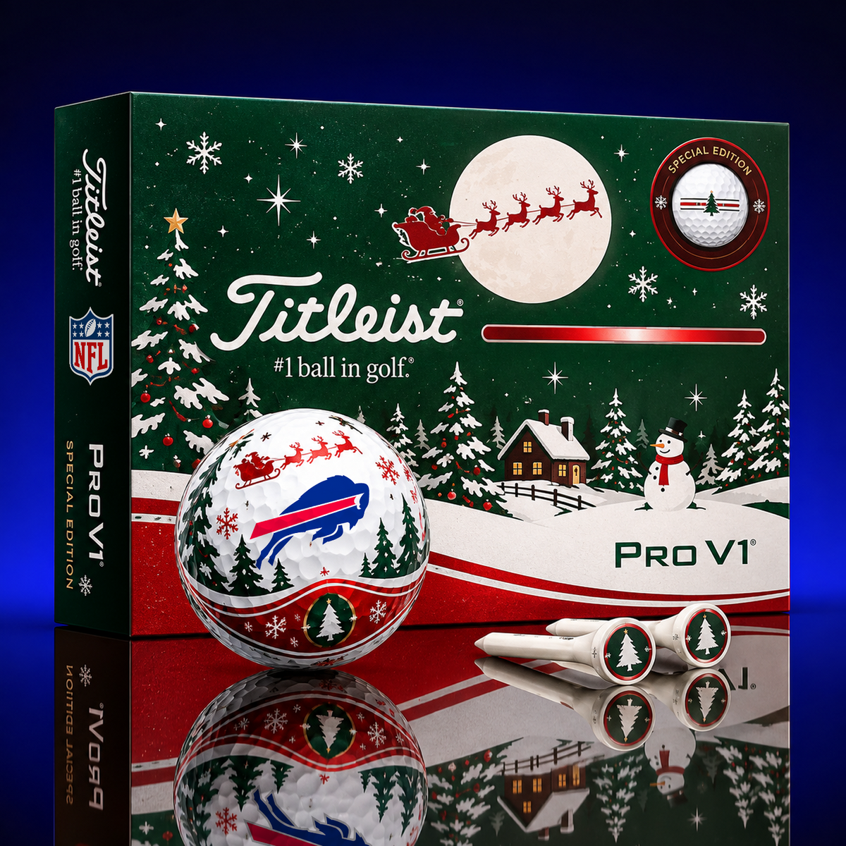 BUF x NFL PERSONALIZED GOLF BALL LIMITED EDITION CHRISTMAS V2