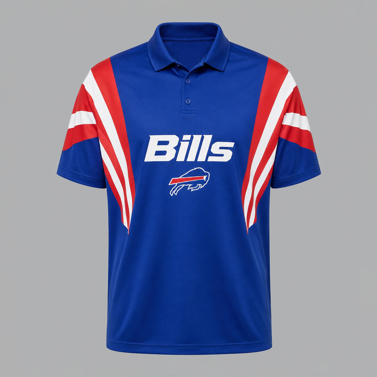 BUF x NFL Sleeve Collared Sports Polo Shirt
