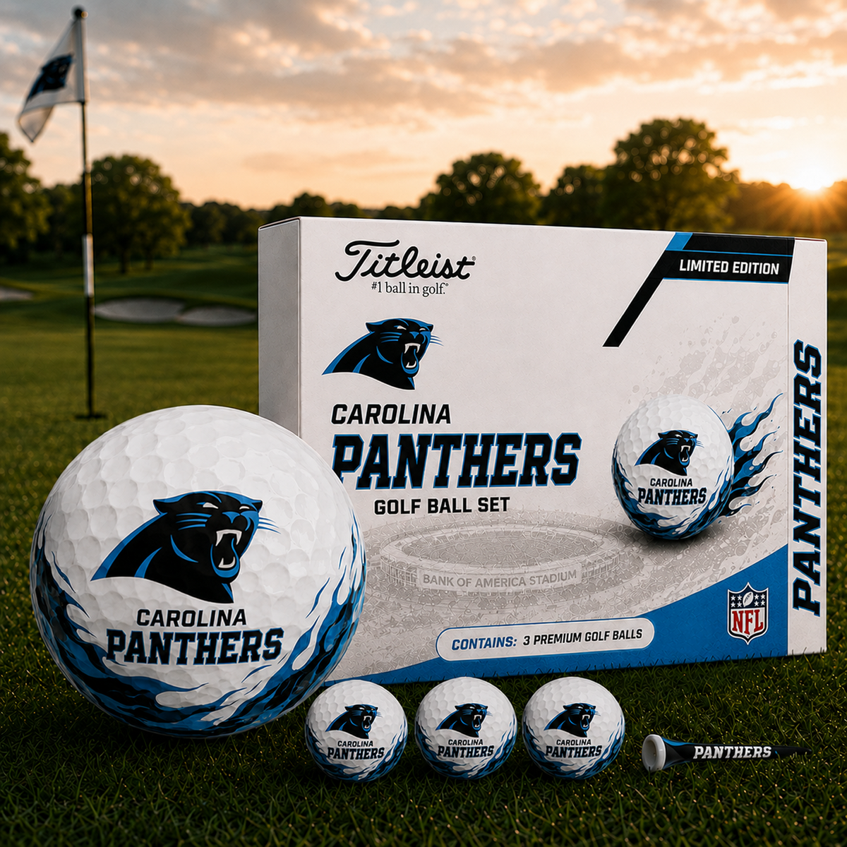 CAR x NFL Inspired Golf Ball Set 3 Premium Golf Balls