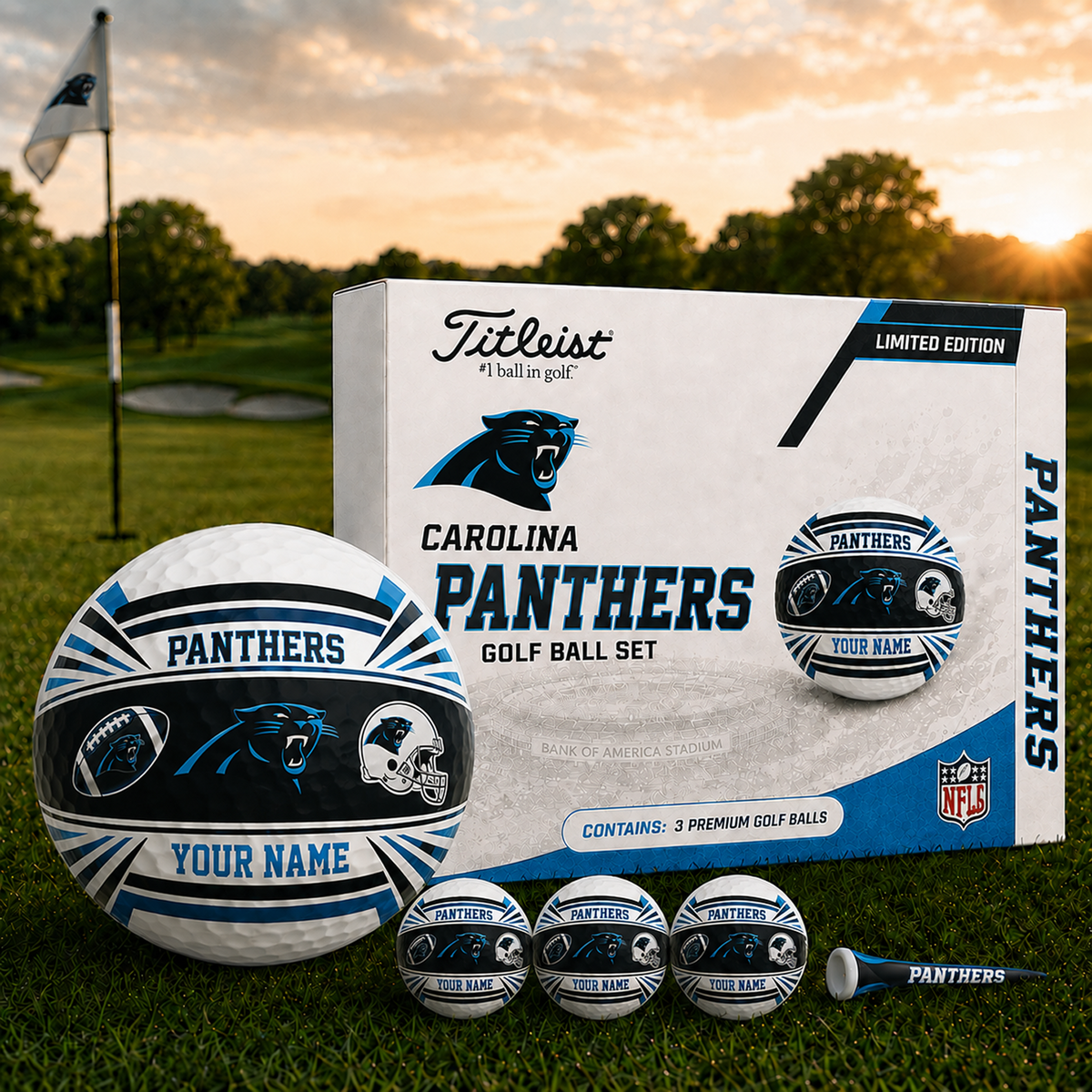 CAR x NFL Inspired Golf Ball Set 3 Premium Golf Balls V2