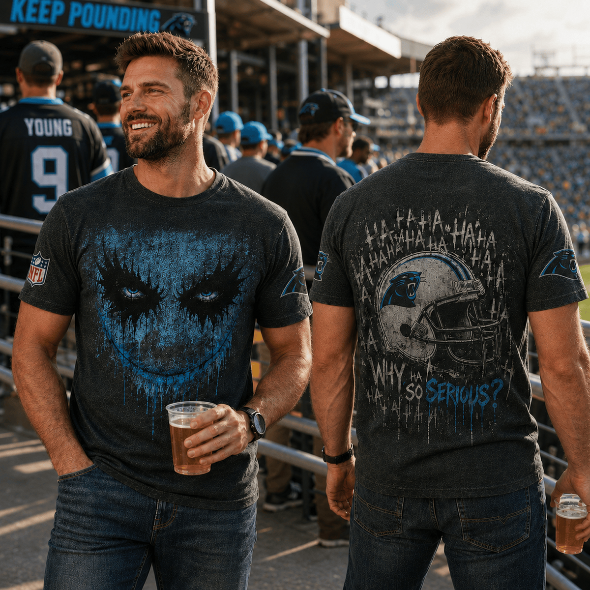 CAR x NFL Premium Joker 3D T-Shirt For Football Fans Loving Dark Aesthetic