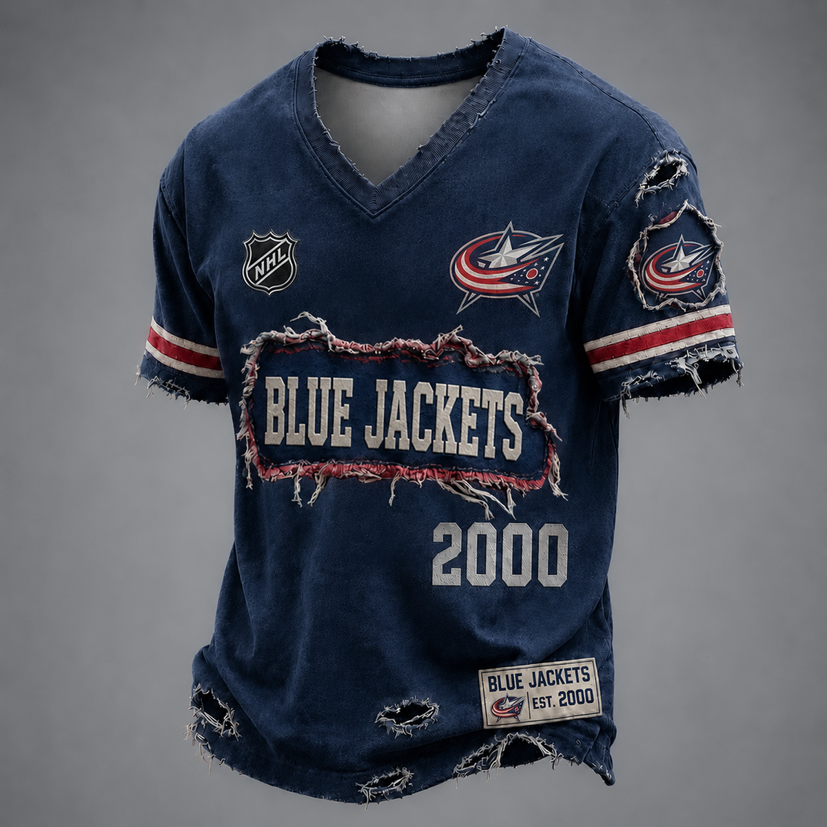 CBJ x NHL LUXURY V-Neck T-Shirt 2705 DatND DVT