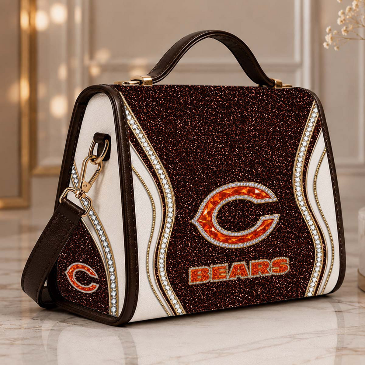 CHI x NFL Glitter Leather Handbag
