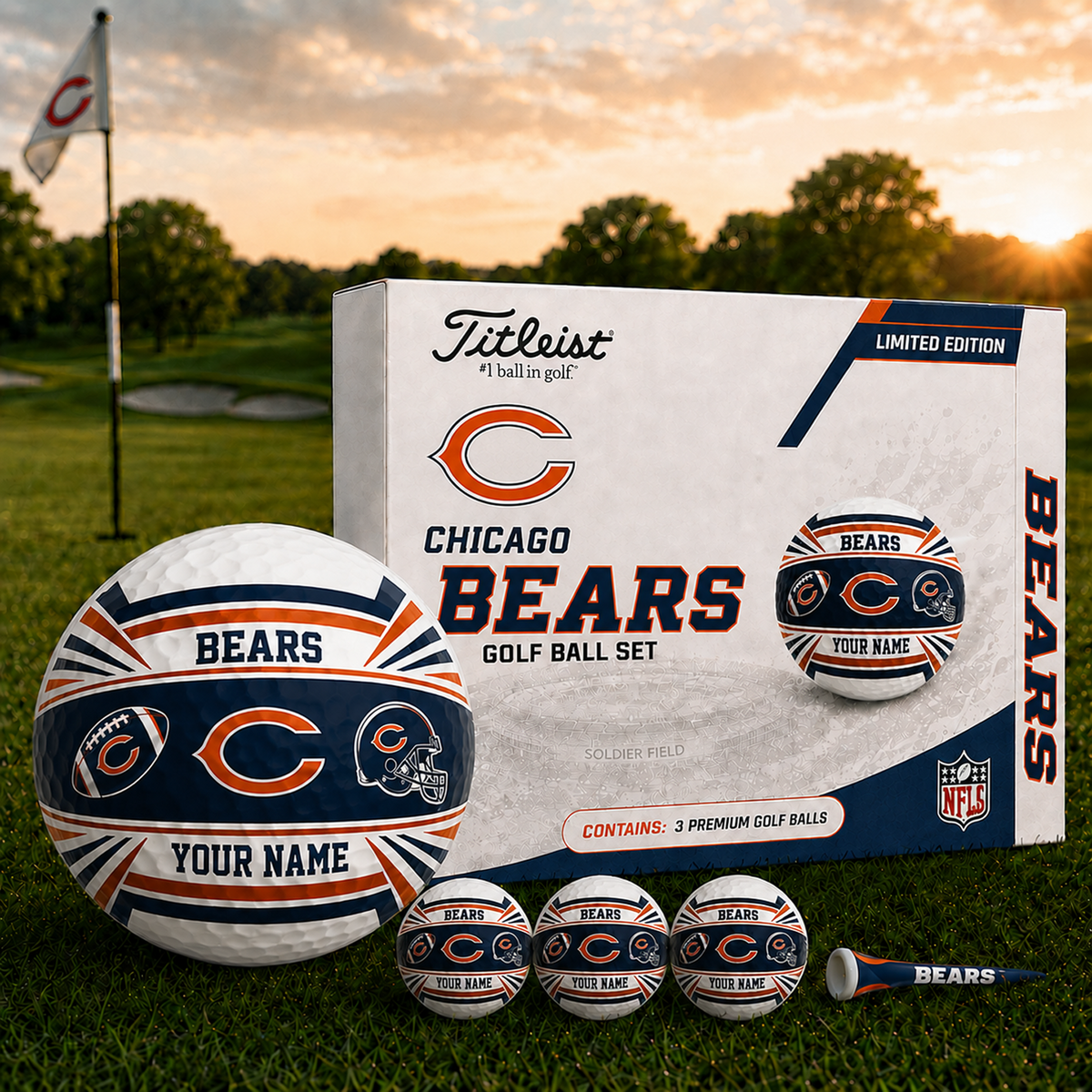 CHI x NFL Inspired Golf Ball Set 3 Premium Golf Balls V2