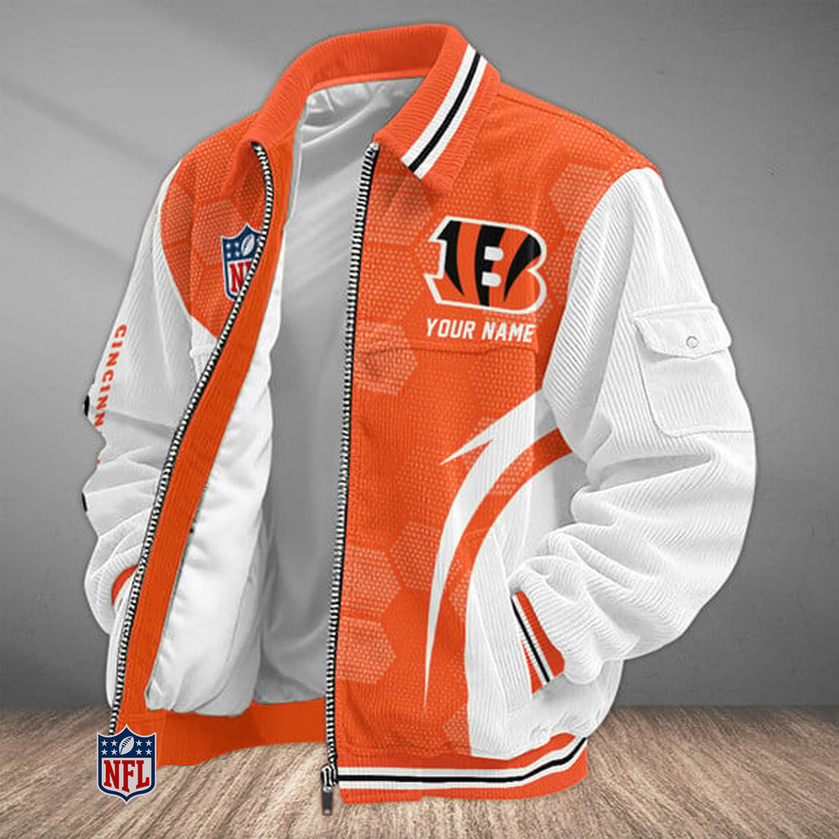 CIN x NFL Classic Varsity Corduroy Jacket