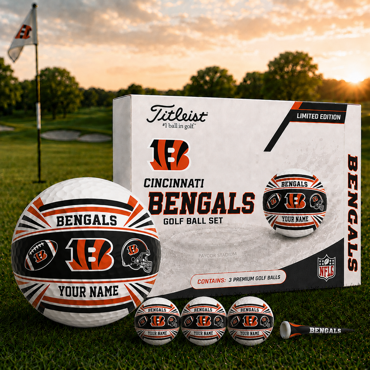 CIN x NFL Inspired Golf Ball Set 3 Premium Golf Balls V2