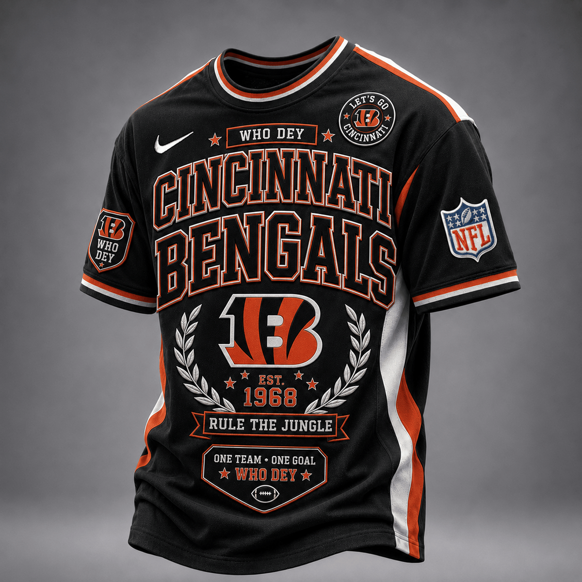 CIN x NFL Premium Classic Game Day Football T-Shirt