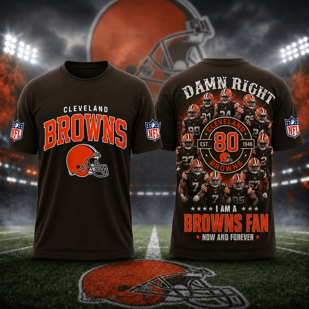 CLE x NFL Damn Right Forever Fan 3D Shirt