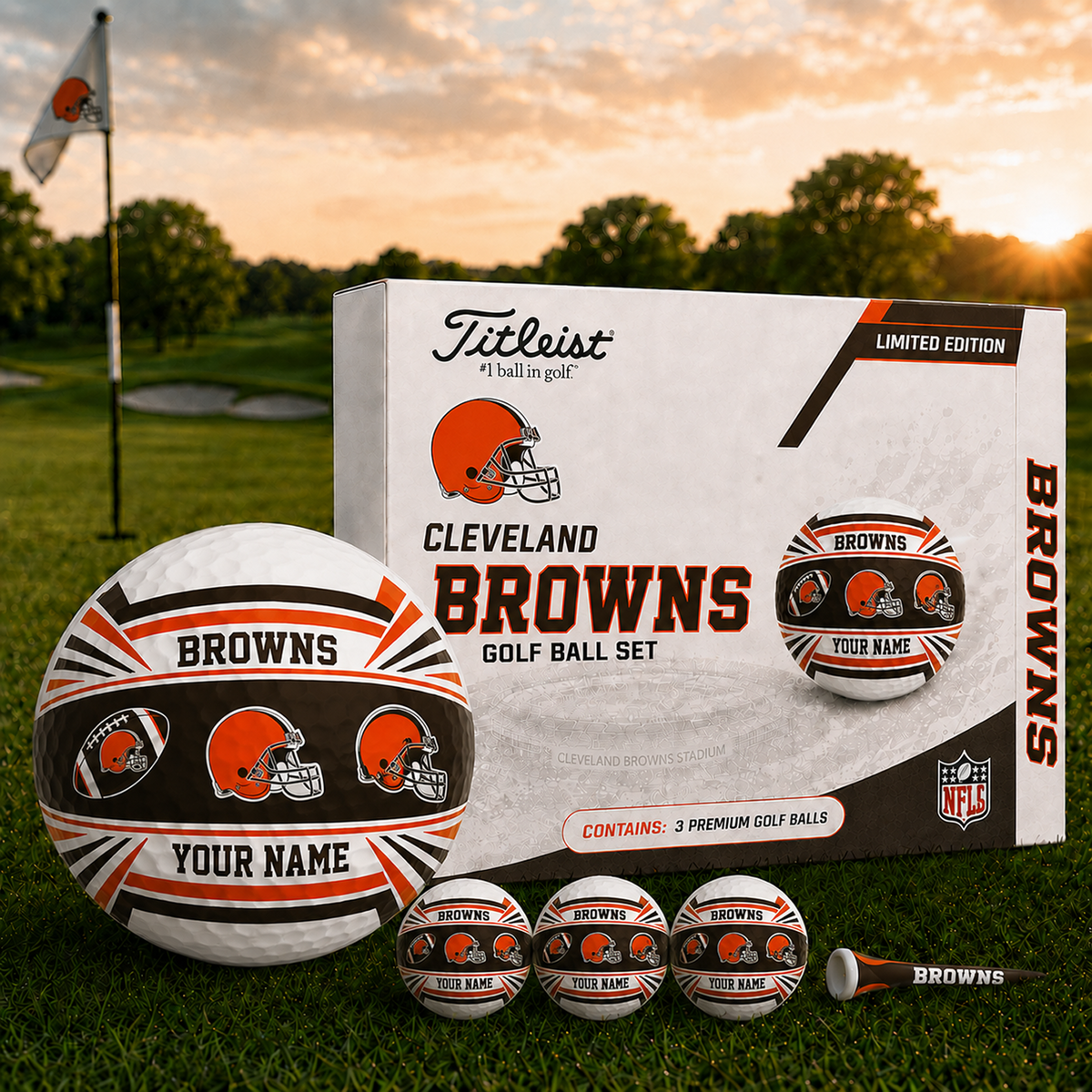 CLE x NFL Inspired Golf Ball Set 3 Premium Golf Balls V2