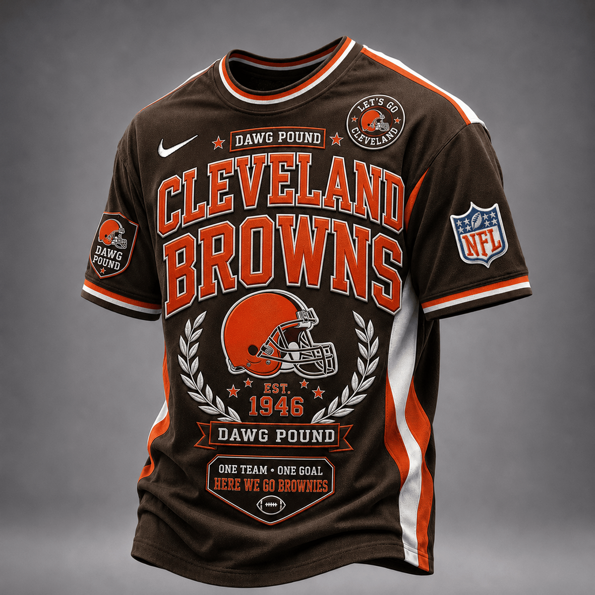 CLE x NFL Premium Classic Game Day Football T-Shirt