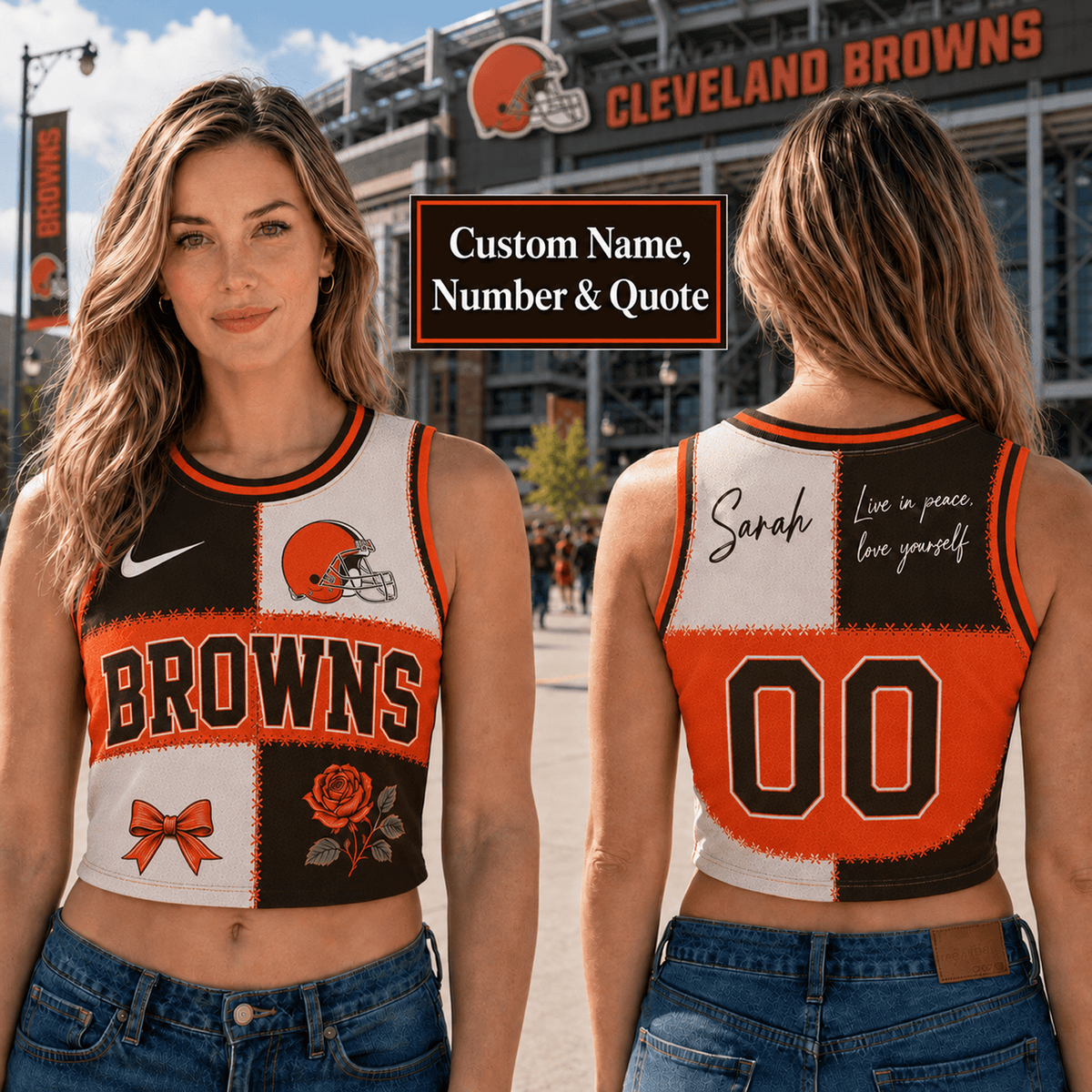 CLE x NFL Premium Women Croptop Tank Top