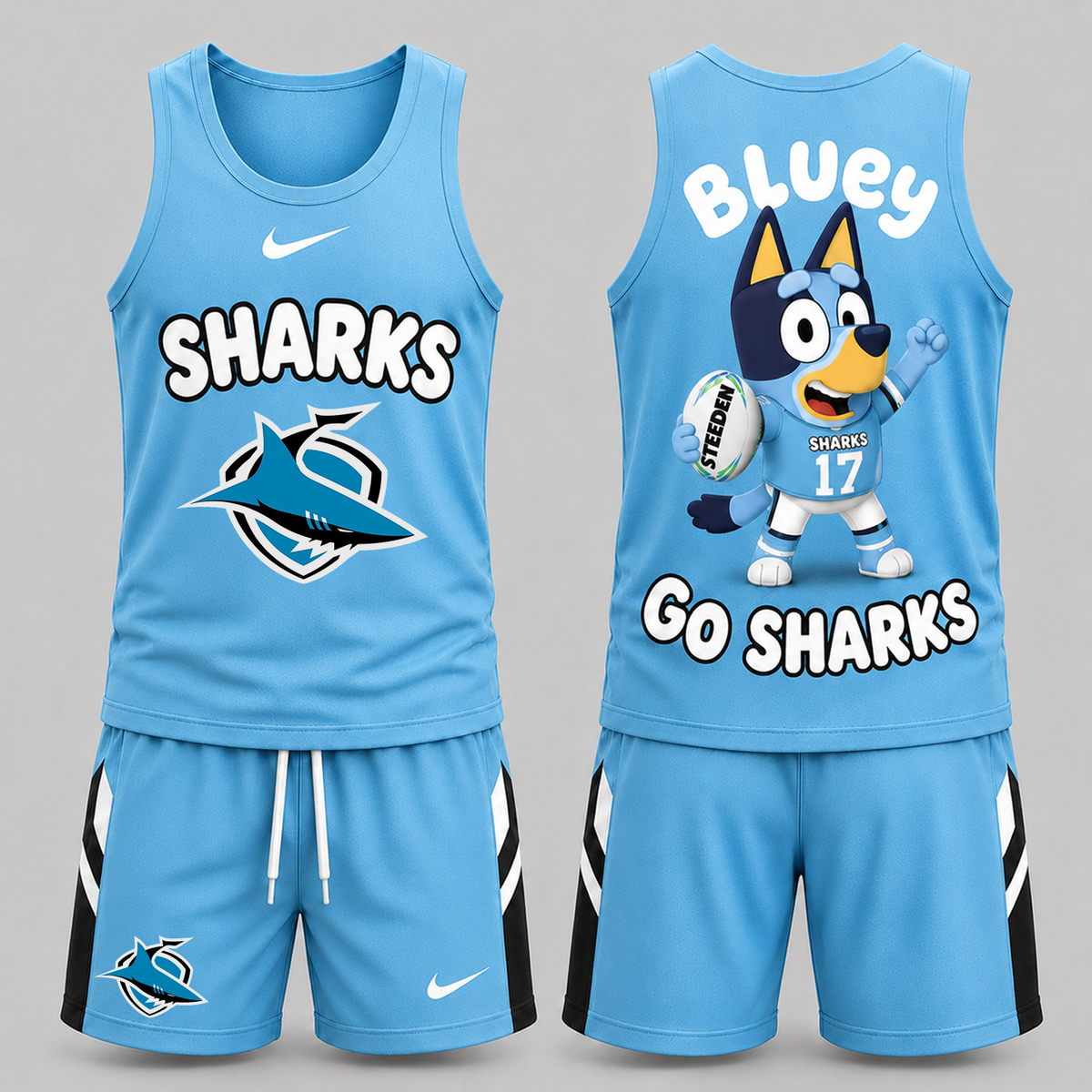 CRO Premium NRL Game Day Cartoon Character Sleeveless Tank Top & Shorts Set