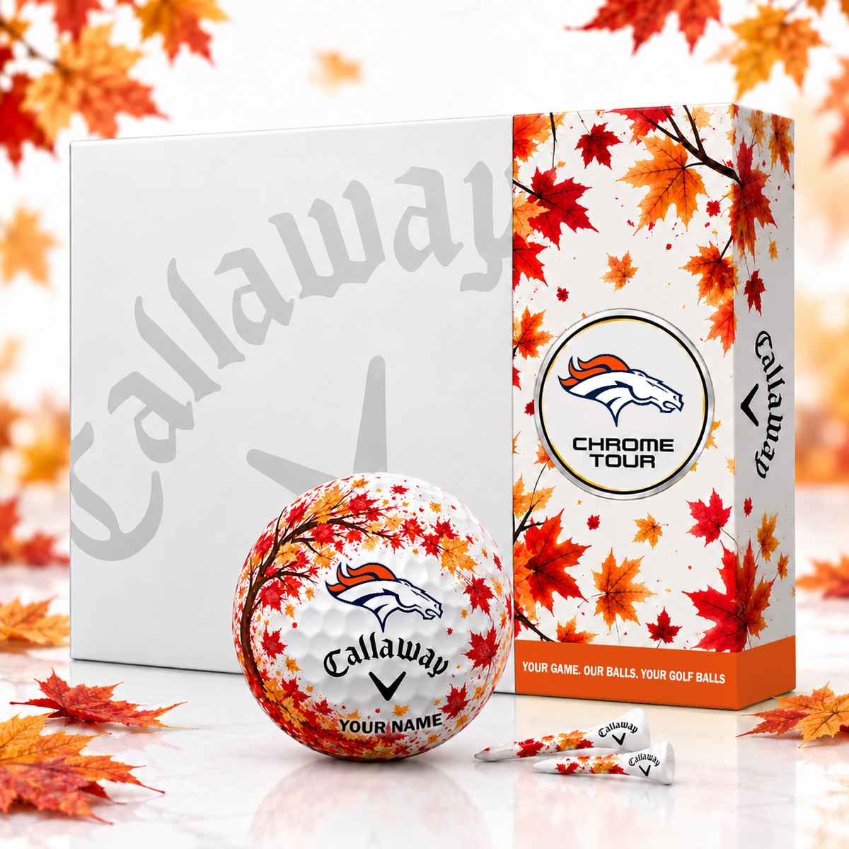Callaway X Premium NFL DEN FALL EDITION PERSONALIZED GOLF BALL – LIMITED EDITION V2