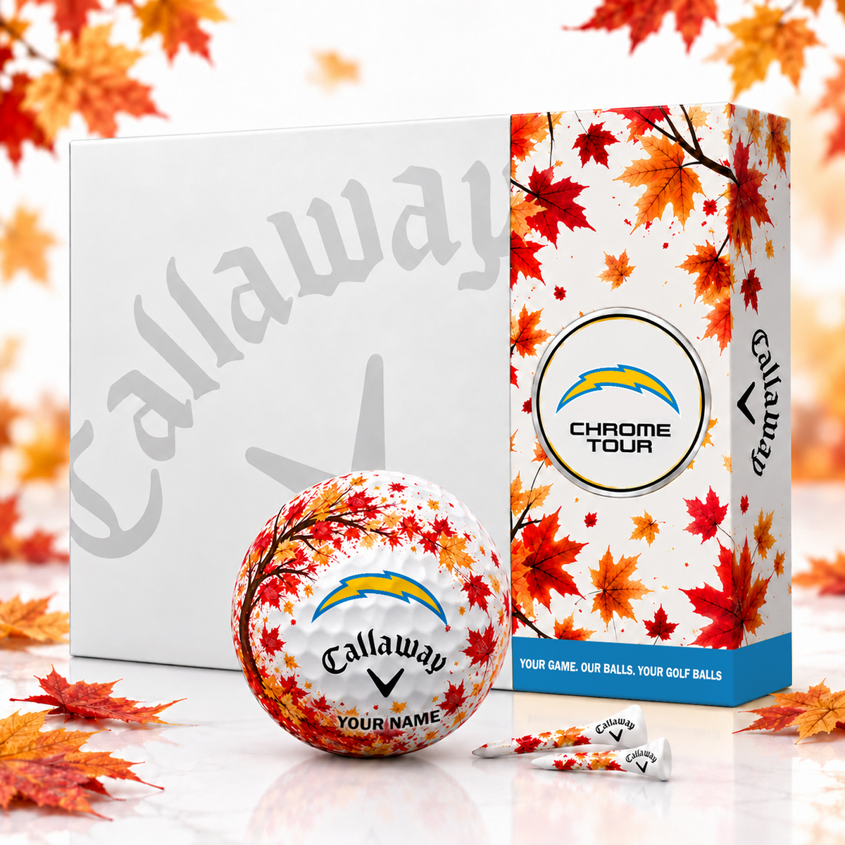 Callaway X Premium NFL LAC FALL EDITION PERSONALIZED GOLF BALL – LIMITED EDITION V2