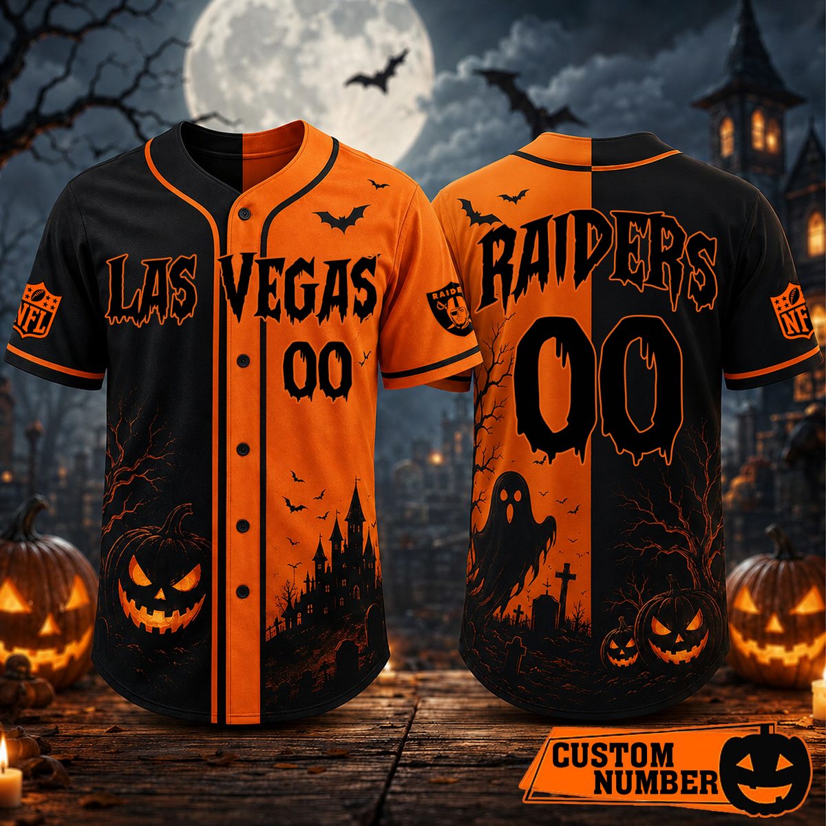 Custom NFL x LVR Season Baseball Jersey