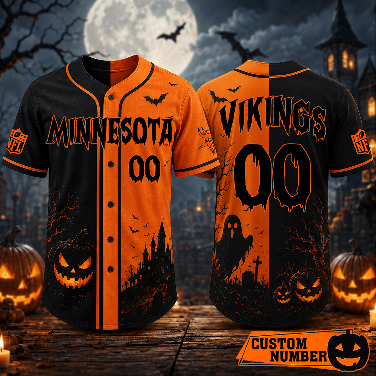 Custom NFL x MIN Season Baseball Jersey