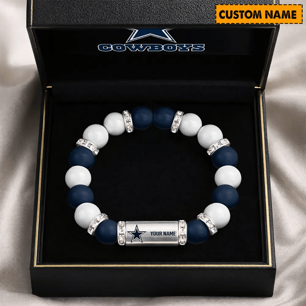 DAL x NFL Custom Name Handcrafted Lucky Energy Bracelet Gift For Fans