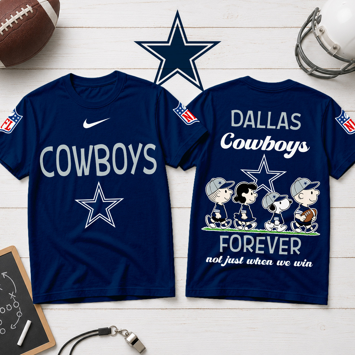 DAL x NFL Forever ƒ?? Peanuts Football Fan 3D Shirt 2007
