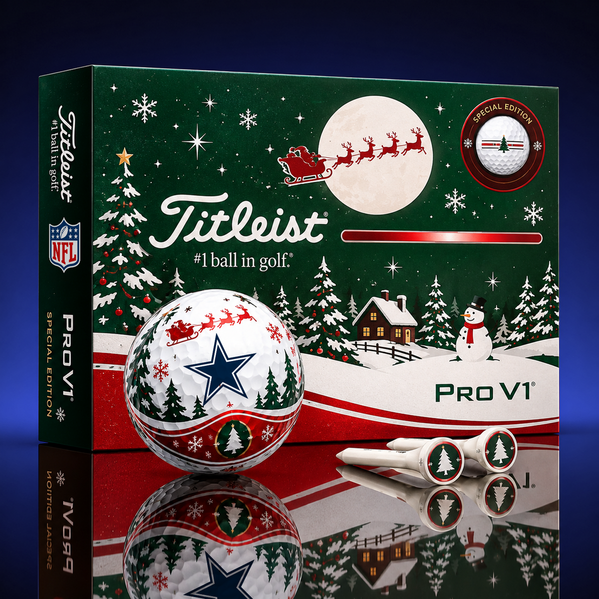 DAL x NFL PERSONALIZED GOLF BALL LIMITED EDITION CHRISTMAS V2