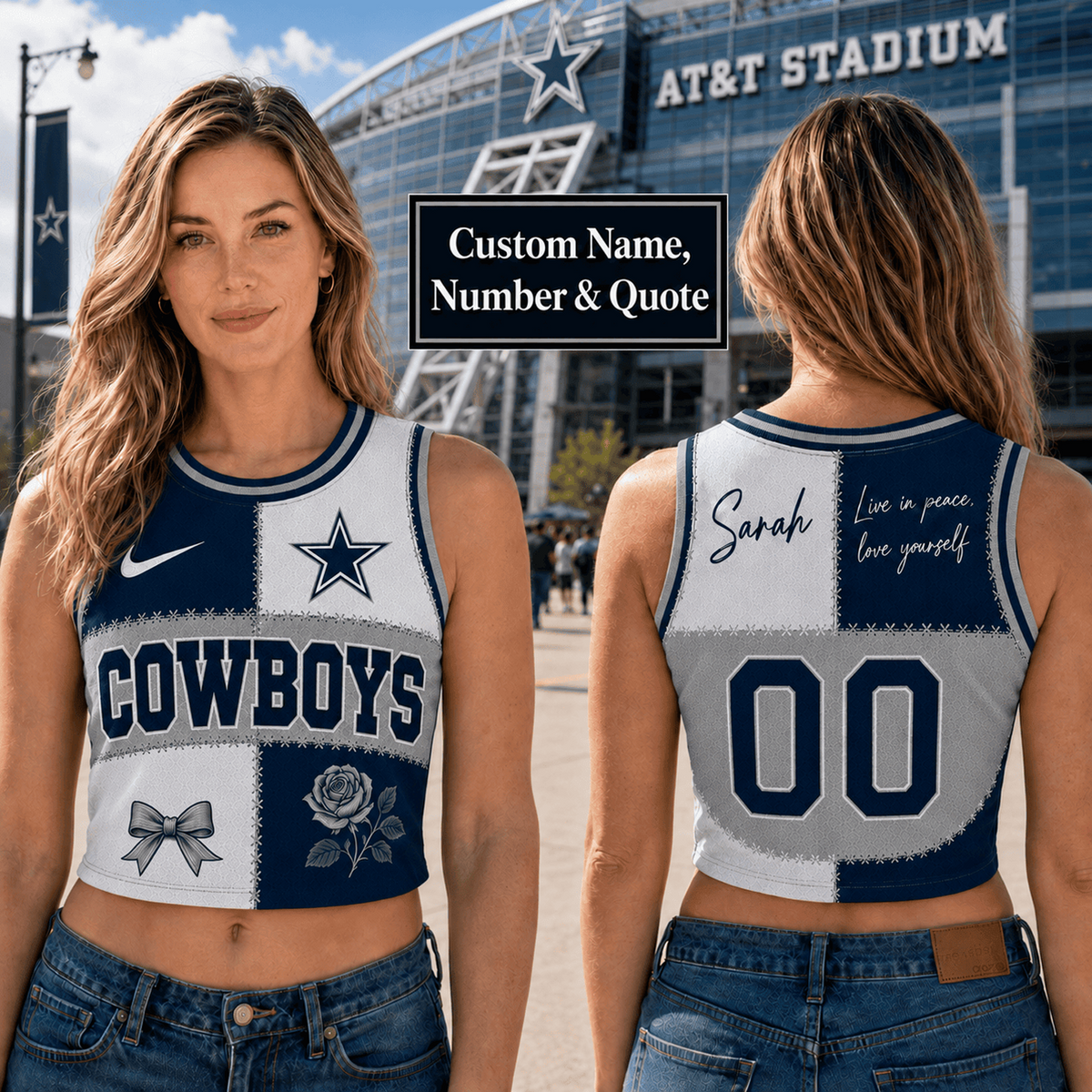 DAL x NFL Premium Women Croptop Tank Top
