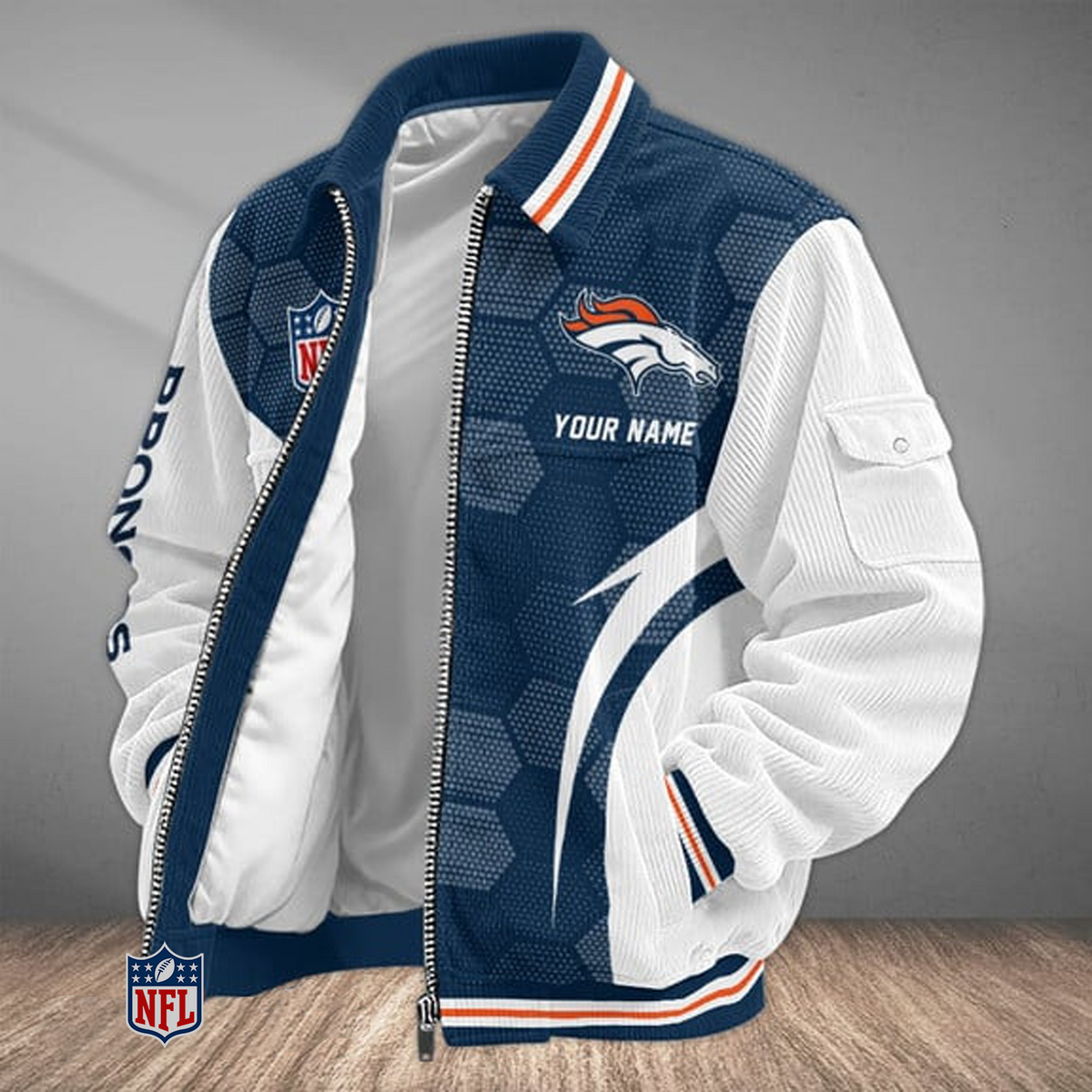 DEN x NFL Classic Varsity Corduroy Jacket