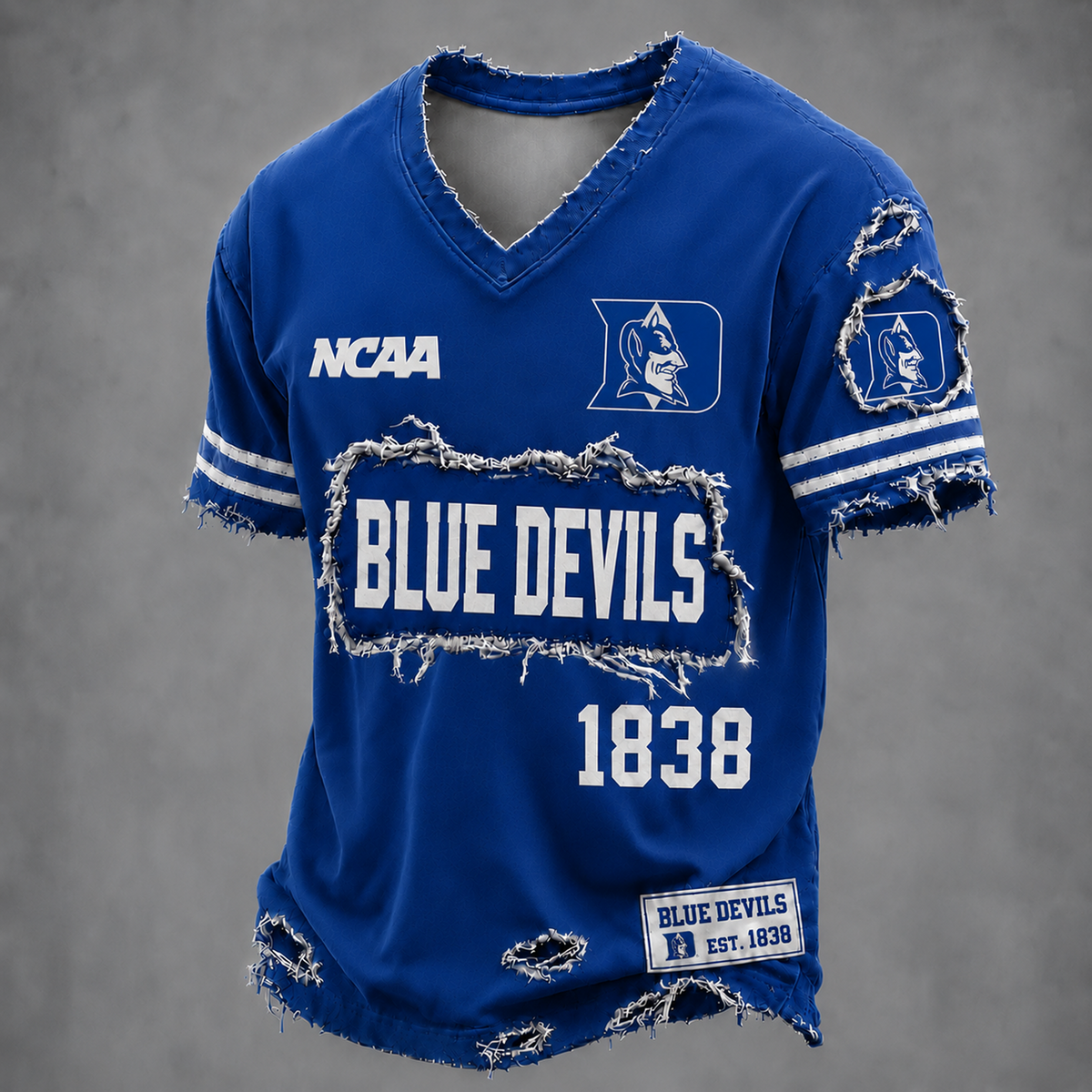 DUKE x NCAA LUXURY V-Neck T-Shirt 0506 DatND DVT