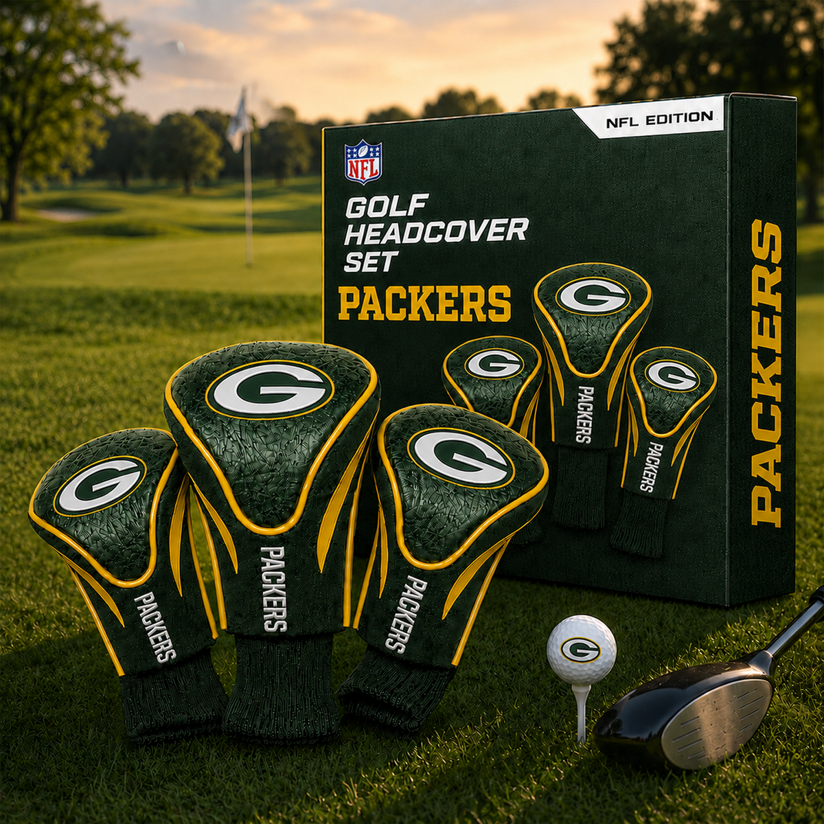 GB Team Golf NFL 3-Pack Contour Sock Headcovers