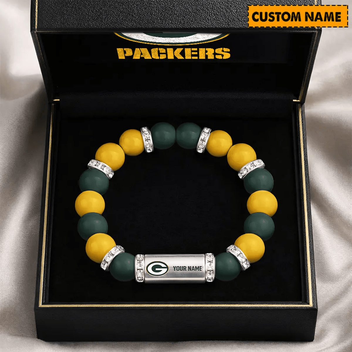 GB x NFL Custom Name Handcrafted Lucky Energy Bracelet Gift For Fans
