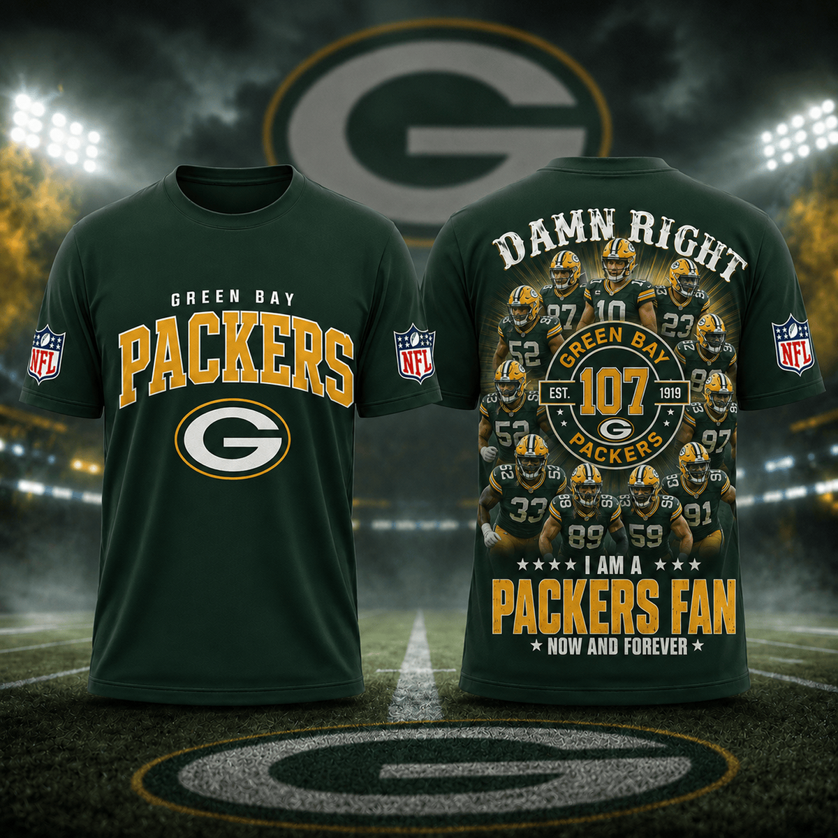 GB x NFL Damn Right Forever Fan 3D Shirt